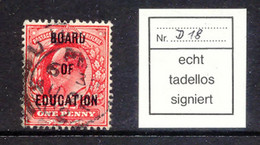 GB 1902 Edward VII 1 D W Overprint "BOARD / OF / EDUCATION" Superb VARIETY - Dienstzegels