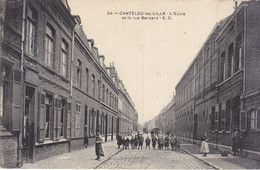 LAMBERSART -  CANTELEU-lez-LILLE - L'Ecole Et La Rue Bernard   E.C.  1914 - Lambersart