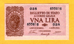 1 LIRA - ITALIA LAUREATA - DECR. 23 - 11 - 1944 - FDS - Italië – 1 Lira