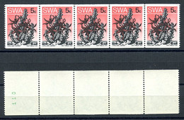 South West Africa, 1973, Flowers, Flora, MNH Coil Strip With Number On Back, Michel 391C - Autres - Afrique