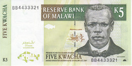 BILLETE DE MALAWI DE 5 KWACHA DEL AÑO 2004 SIN CIRCULAR (BANKNOTE) (UNCIRCULATED) - Malawi