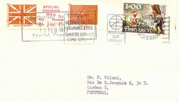GB 1971 SPECIAL COURIER MAIL 2 Sh. + 1 Sh. Strike Post Cover PORTUGAL - Storia Postale