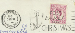 GB HARROGATE / YORKSHIRE / POST EARLY FOR / POSTMARK-ERROR: INVERTED DATE-PART - Storia Postale