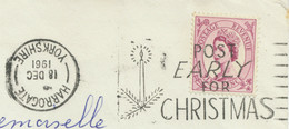 GB HARROGATE / YORKSHIRE / POST EARLY FOR / POSTMARK-ERROR: INVERTED DATE-PART - Covers & Documents