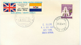 GB 1971 SPECIAL COURIER MAIL FROM UNITED KINGDOM - SUID-AFRIKA SOUTH AFRICA - Briefe U. Dokumente