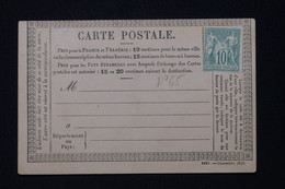 FRANCE - Carte Précurseur Non Voyagé , Affranchissement Sage 10c ( N/B) - L 90905 - Tarjetas Precursoras