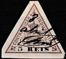 Revenue / Fiscaux / Fiscal, Portugal -|- Contribuição Industrial 1895 / 5 Rs. - Margem Média - Used Stamps