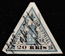 Revenue / Fiscaux / Fiscal, Portugal -|- Contribuição Industrial 1896 / 20 Rs. - Margem Fina - Gebraucht