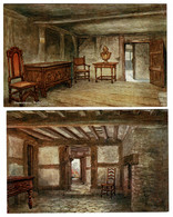 Ref 1477 - 2 X J. Salmon Postcards Shakespeare's Birthplace Interior 2 - Stratford-on-Avon - Stratford Upon Avon