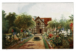 Ref 1477 - J. Salmon Postcard Shakespeare's Birthplace Exterior Garden 2 Stratford-on-Avon - Stratford Upon Avon