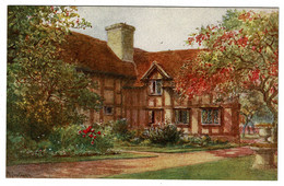 Ref 1477 - J. Salmon Postcard - Shakespeare's Birthplace Exterior Garden Stratford-on-Avon - Stratford Upon Avon