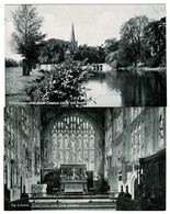 Ref 1478 - 2 X Postcards - Stratford-on-Avon Praish Church - Inrterior & Exterior - Stratford Upon Avon