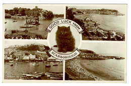 Ref 1478 - Real Photo Multiview Postcard - Scarborough Yorkshire - Black Cat Centre - Scarborough