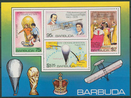 Barbuda, 1978, Soccer, Football, Wright, Aviation, Balloon, Silver Jubilee Queen Elizabeth, Royal, MNH, Michel Block 39 - Barbuda (...-1981)