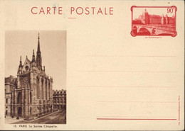 Entier La Conciergerie 90c Rouge CP Sépia 10 Paris La Sainte Chapelle Neuve Storch F1e - Standard Postcards & Stamped On Demand (before 1995)