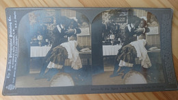 ETREINTE - L EMPLOYEUR EMBRASSANT L EMPLOYEE  - PHOTO STEREO LONDRES - Stereoscopic