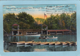 NEW  YORK  CITY   -  LAKE  AND  BOAT  HOUSE , CENTRAL  PARK   -  1921   - - Parcs & Jardins