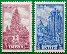 INDIA 1949 2.5as,4as Bodhgaya , Lingaraj Temple MLH - Nuevos