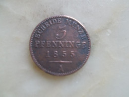 3 PFENNINGE 1855 A - Small Coins & Other Subdivisions