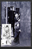 France 2021. Charlie Chaplin The Kind 100ans ..Cachet Rond Gomme D'origine.Sur Support Papier Photo  10x15 - Gebruikt