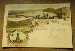 COBLENZ KOBLENZ  (Allemagne) Précurseur Carte Gruss Voyagée 1897 - Koblenz