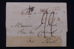 BELGIQUE - Cachet à Date En Rouge De Bruxelles Sur Lettre Pour Paris En 1828 Avec Entrée Par Valenciennes - L 91019 - 1815-1830 (Période Hollandaise)