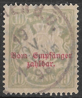 Bavaria, Bayern/ Germany 1888 10Pf Rose-toned Paper. Postage Due Stamp. Michel 12 Bx /Scott J13a. Used. - Bavaria