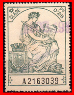 ESPAÑA ( POLIZA FISCAL )  TIMBRE 10ª CLASE VALOR 0.25 PTAS. Nº A2163039 SERIE AÑO 1932-1939- CON EL ESCUDO CORONA MURAL - Fiscales