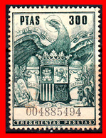 ESPAÑA ( POLIZA FISCAL ) VALOR DE 300 PESETAS. AGUILA DE SAN JUAN...''UNA GRANDE Y LIBRE'', PLUS ULTRA. AÑO(1960) - Fiscales