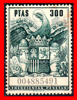 ESPAÑA ( POLIZA FISCAL ) VALOR DE 300 PESETAS. AGUILA DE SAN JUAN...''UNA GRANDE Y LIBRE'', PLUS ULTRA. AÑO(1960) - Fiscales