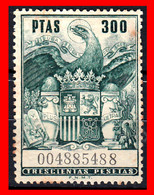 ESPAÑA ( POLIZA FISCAL ) VALOR DE 300 PESETAS. AGUILA DE SAN JUAN...''UNA GRANDE Y LIBRE'', PLUS ULTRA. AÑO(1960) - Fiscales