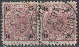 OSTERREICH - AUSTRIA - 1890 - Coppia Di Yvert 52B Usati Uniti Fra Loro. - Autres & Non Classés