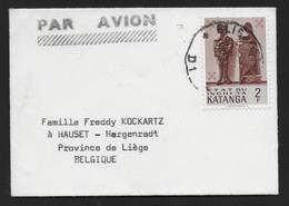 Katanga 2F + Visitekaartje Carte De Visite Visiting Card 1962 12 18 Elisabethville D1 Par Avion VF Top Quality Congo Bel - Katanga