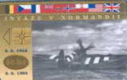 CZECHREP : CZ050/44 50 Invaze V Normandii - Fighter Plane B+w Flags USED - Tsjechië