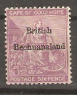 Bechuanaland 1885  SG 7  C G H Overprint  Mounted Mint - 1885-1895 Colonia Británica