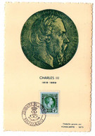 Monaco --1948-- Carte-maximum  CHARLES III --Journée Du Timbre  1948-- - Cartoline Maximum