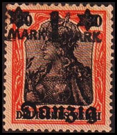 1920 DANZIG..  Danzig 1 Mark On 30 Pf. DEUTSCHES REICH Germania With Net-print. (MICHEL 41 II) - JF415577 - Dantzig