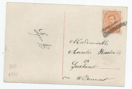 N° 135 (Albert Ier Londres 1c Orange)  O Linéaire "Wideumont" (??)  Sur Carte "Bonne Année" - Fortune Cancels (1919)