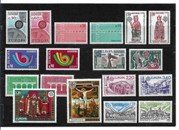 Andorre Europa N°179/80, 212/13, 226/27, 237/38, 243/44, 253/54, 329/30, 348/49,  358/59,**cote 253€. - Lots & Kiloware (mixtures) - Max. 999 Stamps