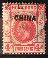 HONGKONG 1922/27 - Canceled - Sc# 19 - 4c - CHINA Overprint - Used Stamps