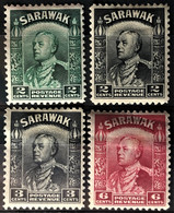 SARAWAK 1934/41 - MLH - Sc# 110, 111, 112, 116 - Sarawak (...-1963)