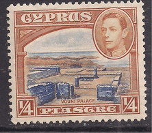 Cyprus 1938 - 51 KGV1 1/4 Pi Vouni Palace Umm SG 151 ( G213 ) - Chypre (...-1960)