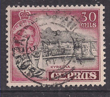 Cyprus 1955 - 60 QE2 30 Mils Kyrenia Used SG 180 ( G1333 ) - Chypre (...-1960)