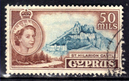 Cyprus 1955 QE2 50mils St Hilarion Castle Used SG 183 ( A1457 ) - Chypre (...-1960)