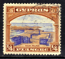 Cyprus 1934 KGV 1/4 Pi Vouni Palace Used SG 133 ( G1083 ) - Chypre (...-1960)