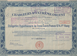 Indochine - Chargeurs D'Extrême-Orient - Obligation Hypothécaire De 300 F - 1922 - Asia