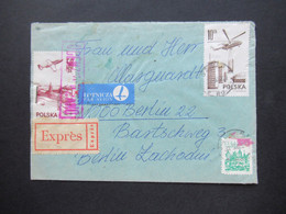 Polen 1982 Zensurbeleg Zensurstempel Ocenzurowano Poznan (Posen) - Berlin Expres Beleg / Eilbrief Par Avion Luftpost - Covers & Documents