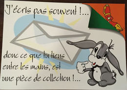 Cpm, Illustration, Lapin, Humour  Série Les Inédits De Samy & Suzy. - J'écris Pas Souvent !...pièce De Collection - Humor