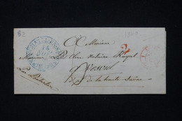 SUISSE - Cachet à Date En Bleu De Neuchatel En Suisse Sur Lettre Pour Vesoul ( France)  En 1840 - L 91044 - ...-1845 Prefilatelia