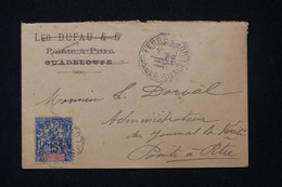GUADELOUPE - Enveloppe De Basse Terre Pour Pointe à Pitre En 1895, Affranchissement Groupe 15c - L 91067 - Covers & Documents
